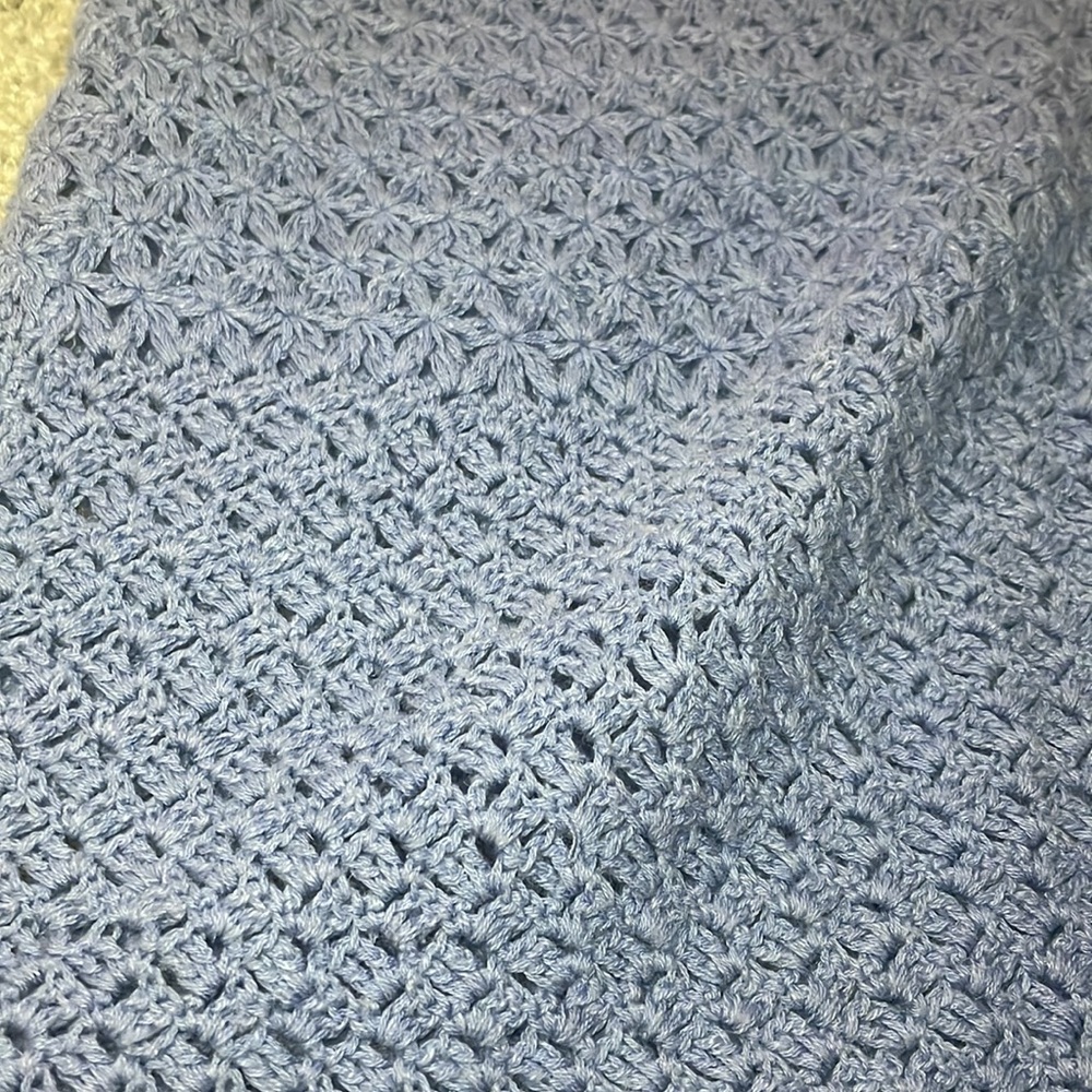 Major sale $24 was $33 Claiborne vintage crochet light blue vest size M - Picture 5 of 8